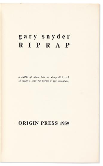 Snyder, Gary (b. 1930) Riprap.